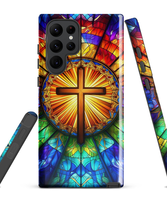 Samsung Galaxy Stained Glass Cross Case - Durable Protection with Spiritual Elegance - TEXT OF TRUTH2442385_16993