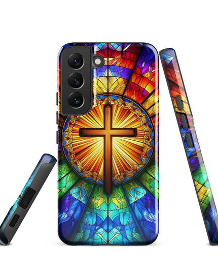 Samsung Galaxy Stained Glass Cross Case - Durable Protection with Spiritual Elegance - TEXT OF TRUTH2442385_16995