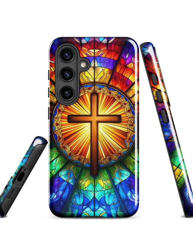 Samsung Galaxy Stained Glass Cross Case - Durable Protection with Spiritual Elegance - TEXT OF TRUTH2442385_18743