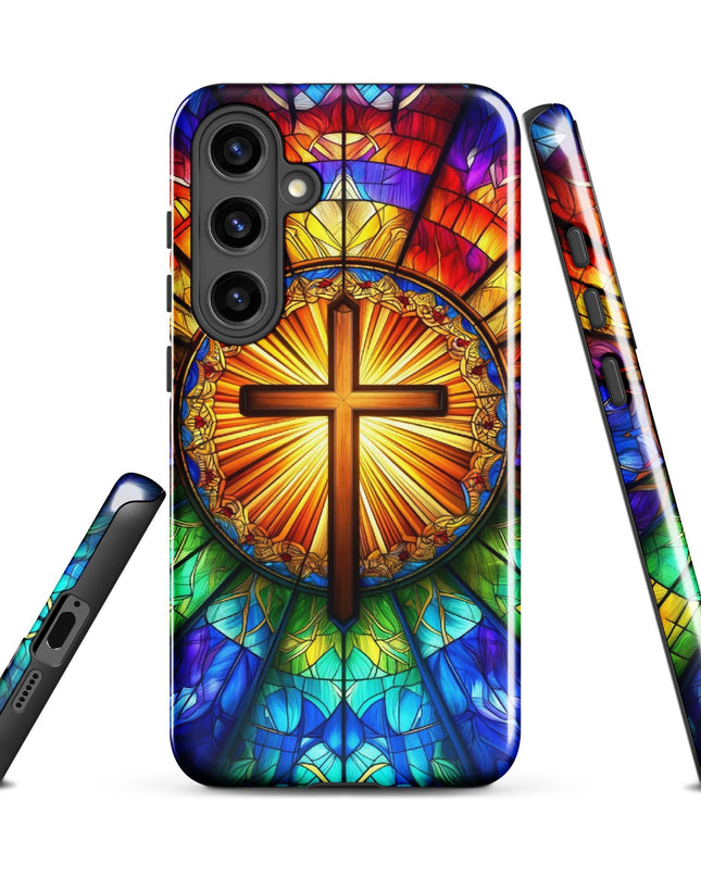 Samsung Galaxy Stained Glass Cross Case - Durable Protection with Spiritual Elegance - TEXT OF TRUTH2442385_18744