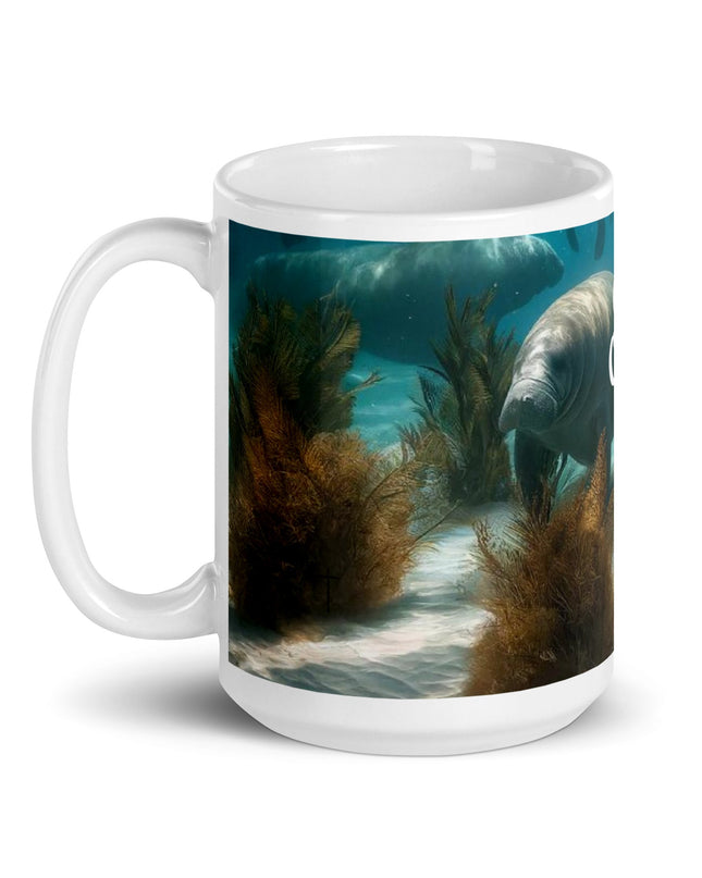 "Serene Manatee 15 oz. Ceramic Mug – God's Marine Creation, Microwave and Dishwasher Safe" - TEXT OF TRUTH1561605_4830