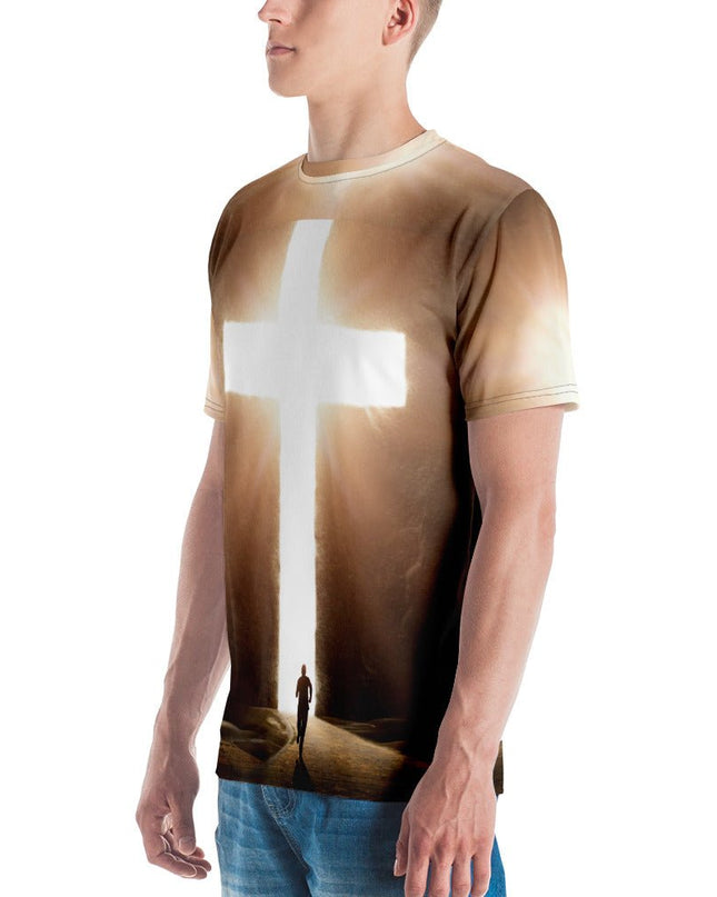 Walking in the Light – Men’s All - Over Print Christian Cross Shirt - TEXT OF TRUTH ™7437926_8850