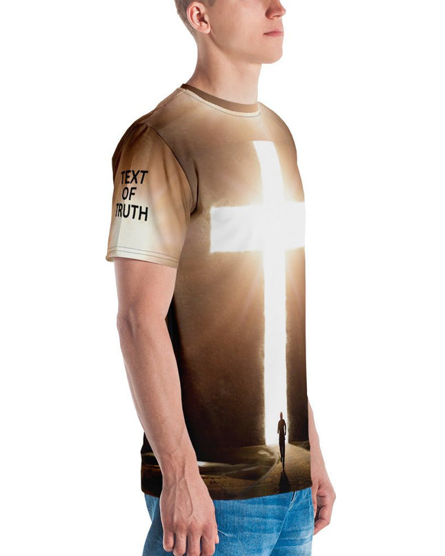 Walking in the Light – Men’s All - Over Print Christian Cross Shirt - TEXT OF TRUTH ™7437926_8850