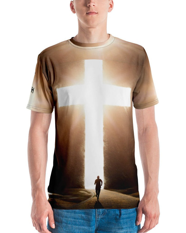 Walking in the Light – Men’s All - Over Print Christian Cross Shirt - TEXT OF TRUTH ™7437926_8850